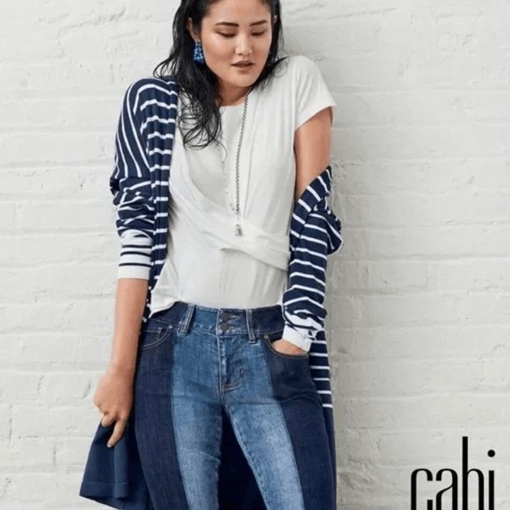 Cabi Women's M Medium Short Sleeve White Swag Tee